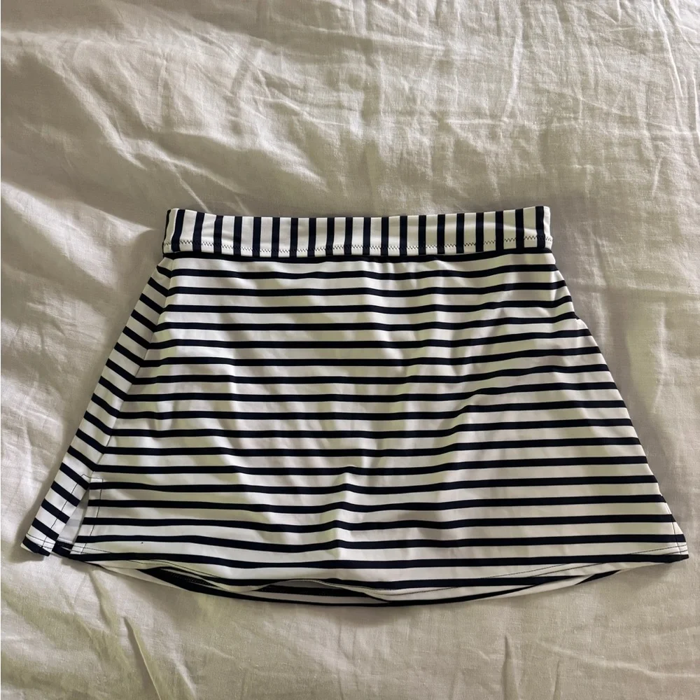 NWOT J.Crew Swim Skirt in Navy Stripe, S - Picture 2 of 6